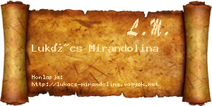 Lukács Mirandolina névjegykártya